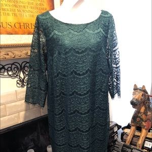 Forest Green Lace Dress